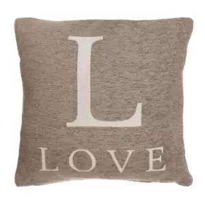 Image of Premier Housewares 'Love' Cushion - Natural