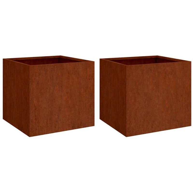 Image of VIDAXL Planters 2 pcs 49x47x46cm Corten Steel Vidaxl 8720287145530