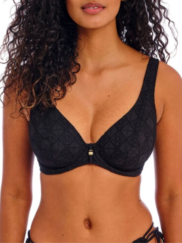 Image of Freya Womens Nomad Nights High Apex Bikini Top in Black Size: 30H Black Female 30H