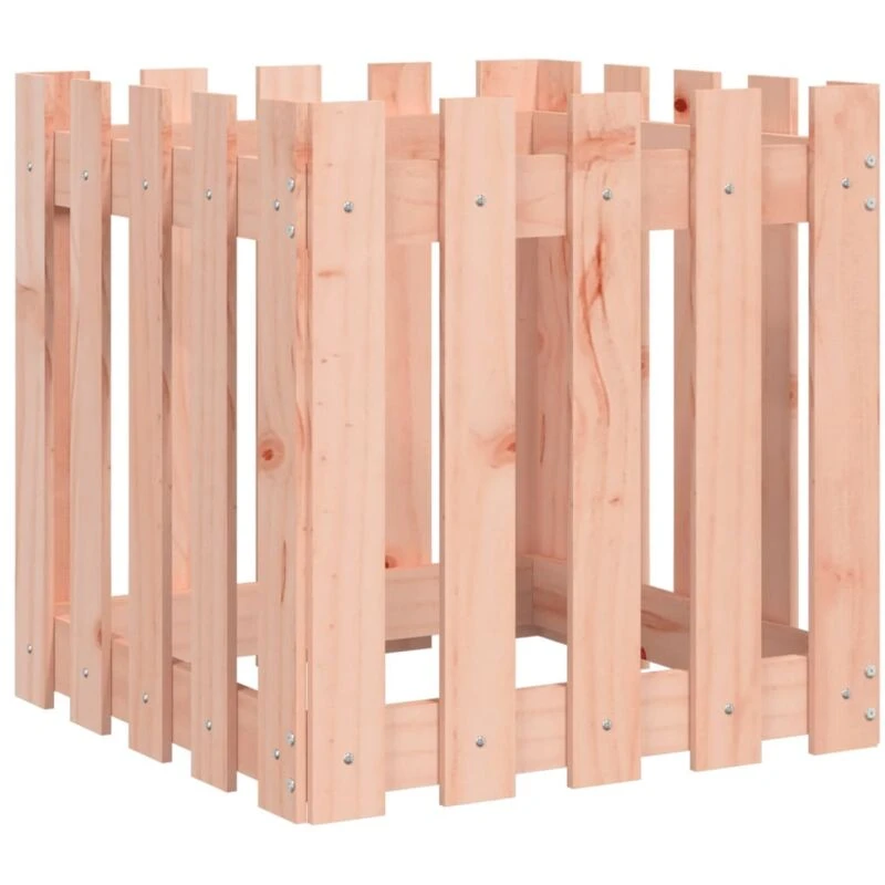 Image of vidaXL Garden Planter w/ Fence Design 50x50x50 cm, Brown 832455