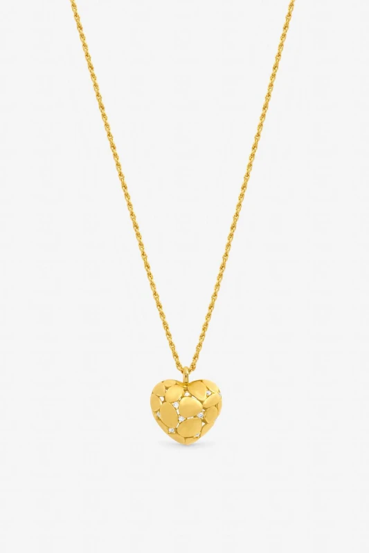 Image of Jon Richard Womens Gold Plated Satin Heart Pendant Gold Female One Size
