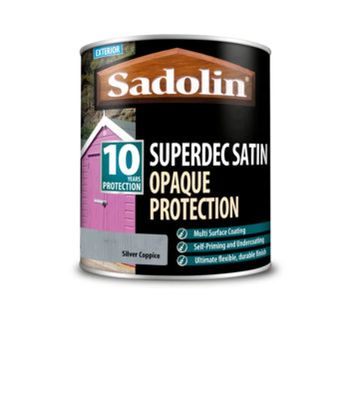 Image of Sadolin Superdec Satin Opaque Wood Protection - Silver Coppice - 5L