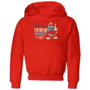 Image of Looney Tunes Martian Who Said Im On The Naughty List Kids Christmas Hoodie - Red - 3-4 Years