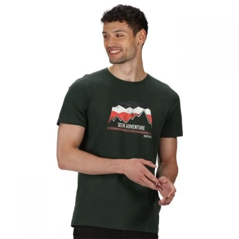 Image of Regatta Breezed Coolweave Cotton T-Shirt - Deep Forest