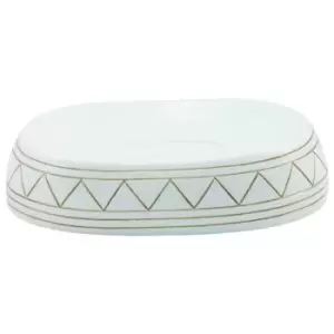 Image of Aztec Liquid Soap Dispenser/Satin Gold - White/Satin Gold