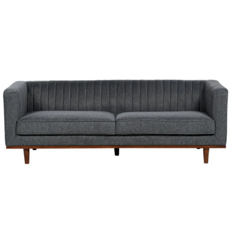 Image of Beliani Sofa 3 Seater Skaule Fabric Dark Grey