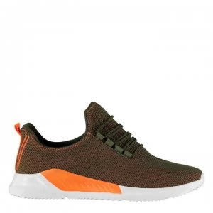 Image of Fabric Revel Run Childrens Trainers - Khaki/Orange
