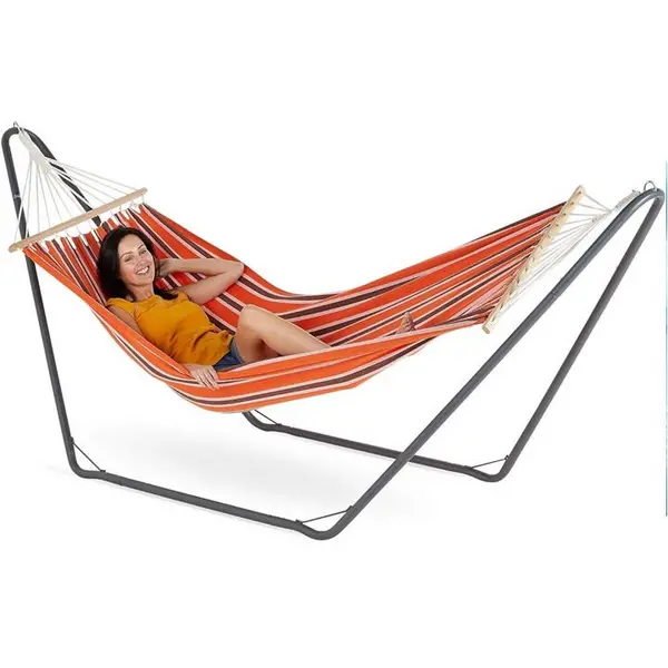 Image of VonHaus Hammock With Metal Frame - Orange One Size