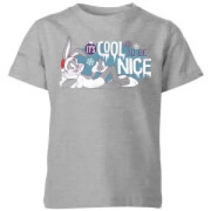 Image of Looney Tunes Its Cool To Be Nice Kids Christmas T-Shirt - Grey - 3-4 Years