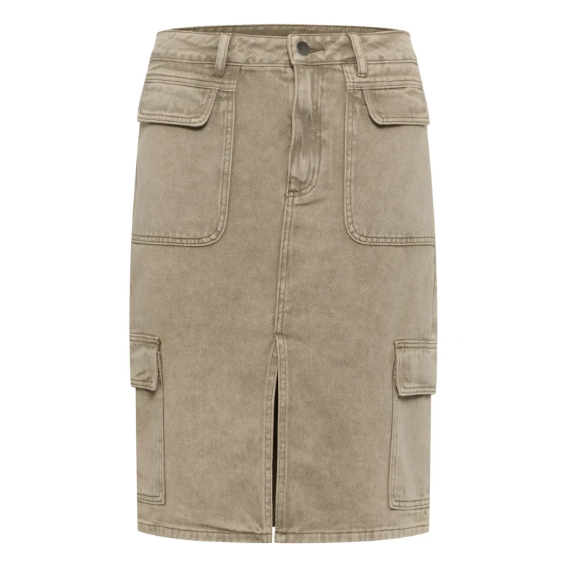 Image of Kaffe Denim skirt For Her KAFFE Rania Marron Female 38