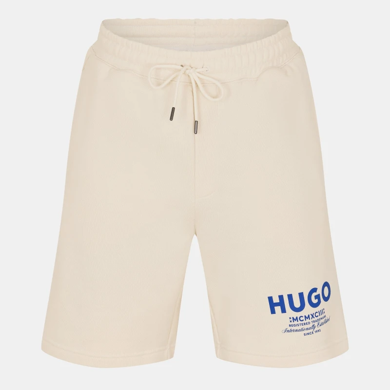 Image of Hugo Mens Nomario Fleece Jogger Shorts Open White male S