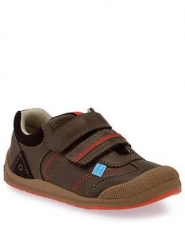 Image of Start-rite Tough Bug Brown Leather Shoe, Brown, Size 9.5 Younger