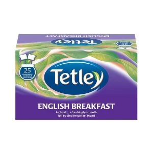 Image of Tetley English Breakfast Drawstring Tea Bags in Envelope Pack of 25