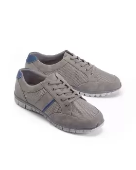 Image of Cotton Traders Mens Lightweight Lace-Up Trainers in Grey