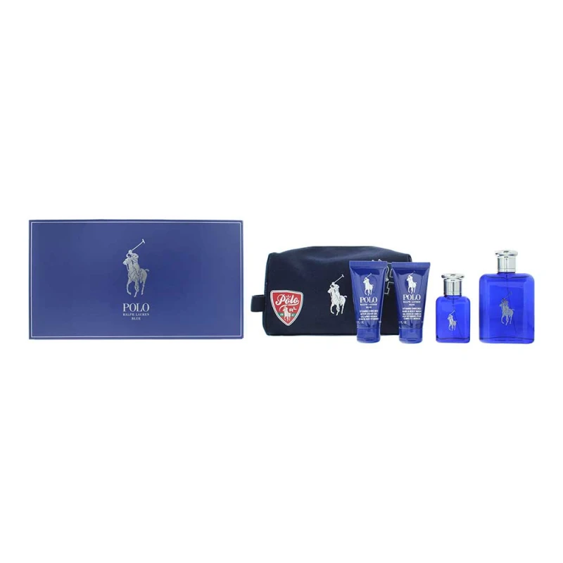 Image of Ralph Lauren Polo Blue Gift Set: Eau de Toilette 125ml - Eau de Toilette 40ml - Shower Gel 50ml - Aftershave Balm 50ml