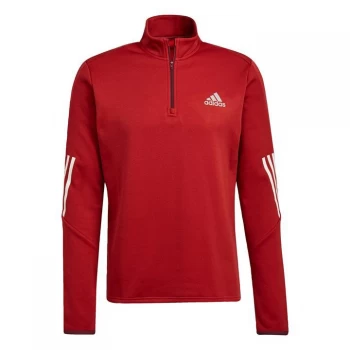 Image of adidas Quarter-Zip Long-Sleeve Top Mens - Victory Crimson