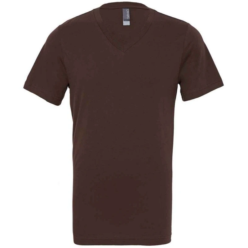 Image of Bella + Canvas Mens Jersey V Neck T-Shirt in Brown Size: Medium Brown Male M
