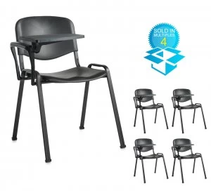 Image of Taurus plastic Meeting Room Room Box of 4 With Writing Tablet - black