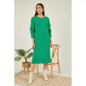 Image of Yumi Green Knitted Midi Dress - Green