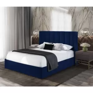 Image of Marilynn Upholstered Beds - Plush Velvet, Single Size Frame, Blue - Blue