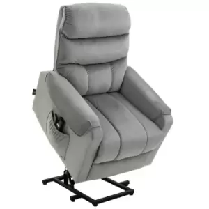 Image of Homcom Power Lift Recliner Velvet Vibration Massage Lounge Chair Grey