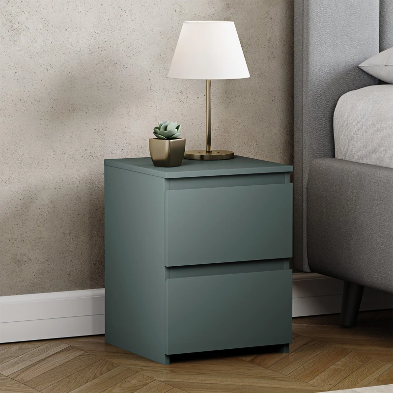 Image of Lassic Vida Designs Denver 2 Drawer Bedside Chest Jasper Green unisex 2 Drawer