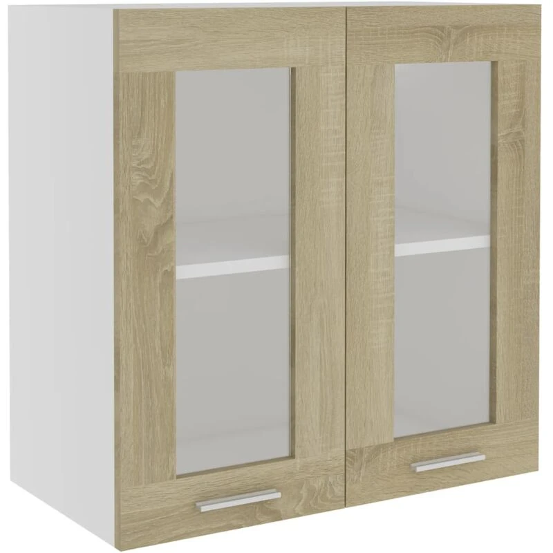 Image of VIDAXL Hanging Glass Cabinet Sonoma Oak 60x31x60cm Engineered Wood vidaXL 8720286133149