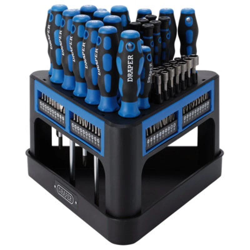 Image of Draper 100 Piece Screwdriver and Socket Set on Organiser Stand 24719