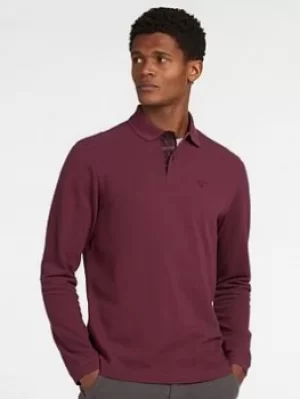 Image of Barbour L/s Sports Polo, Merlot, Size L, Men
