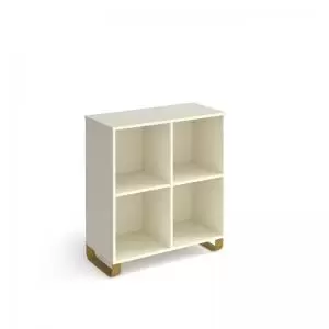 Image of Cairo cube storage unit 950mm high with 4 open boxes and sleigh frame