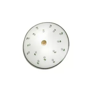 Image of Nonna Cottage Style Glass Patterned Flush Ceiling Lamp Antique Brass, 2x E14