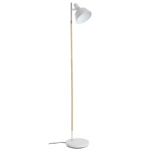 Image of Premier Housewares Bryant Floor Lamp - Wood/Metal White