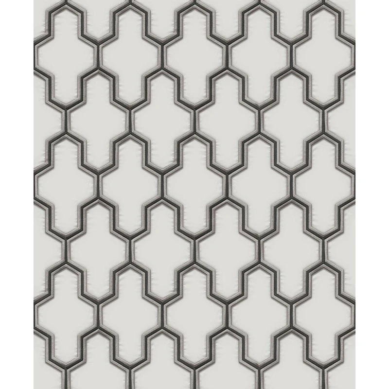 Image of Design ID DID Geometric Silk Black & White Wallpaper Wallpaper One Size Black 42770103000