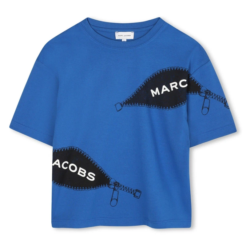 Image of Marc Jacobs Kids Zipped Short Sleeve T-Shirt Royal Blue male 12Y