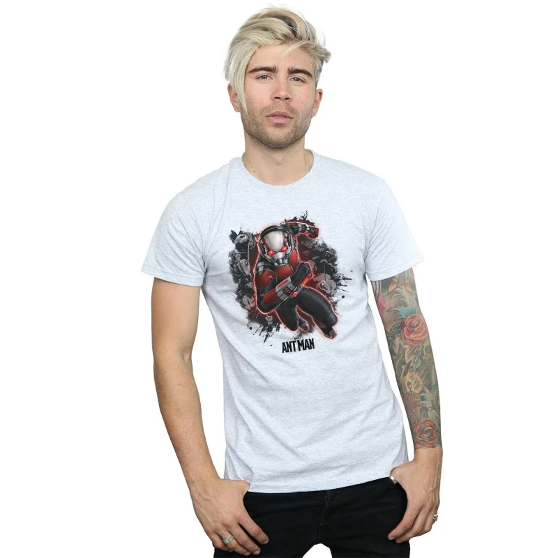 Image of Marvel Marvel Men Ant-Man Ants Running T-Shirt in Grey Size: Small Grey S Male 5057245963022