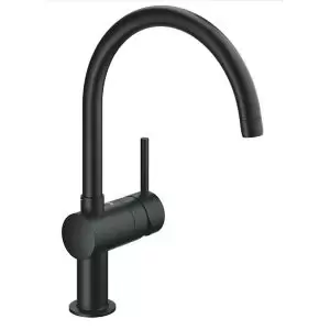 Image of Grohe Minta Black Chrome-Plated Kitchen Side Lever Tap