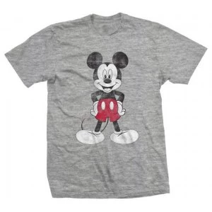 Image of Disney - Mickey Mouse Pose Unisex Medium T-Shirt - Grey