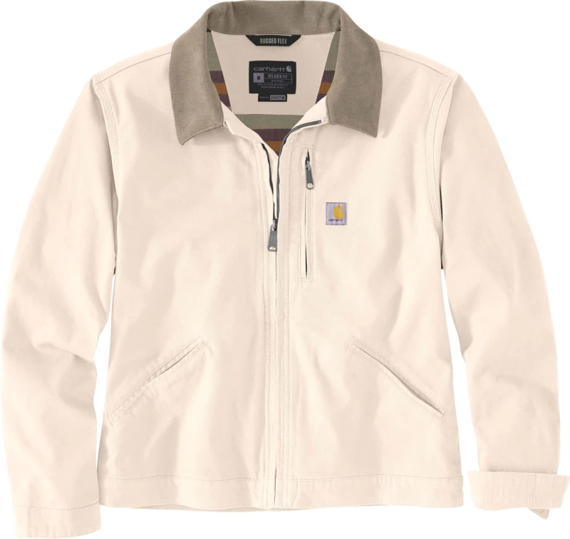 Image of Carhartt Rugged Flex Canvas Detroit, textile jacket women , color: White , size: XL