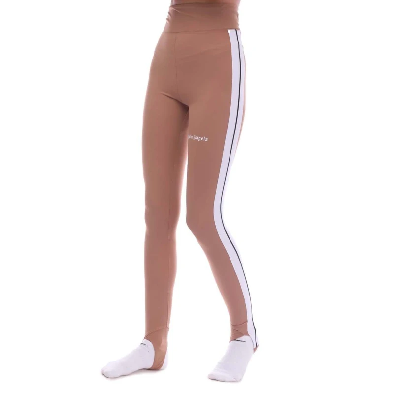 Image of Palm Angels Track Stirrup Leggings - Beige Beige 8