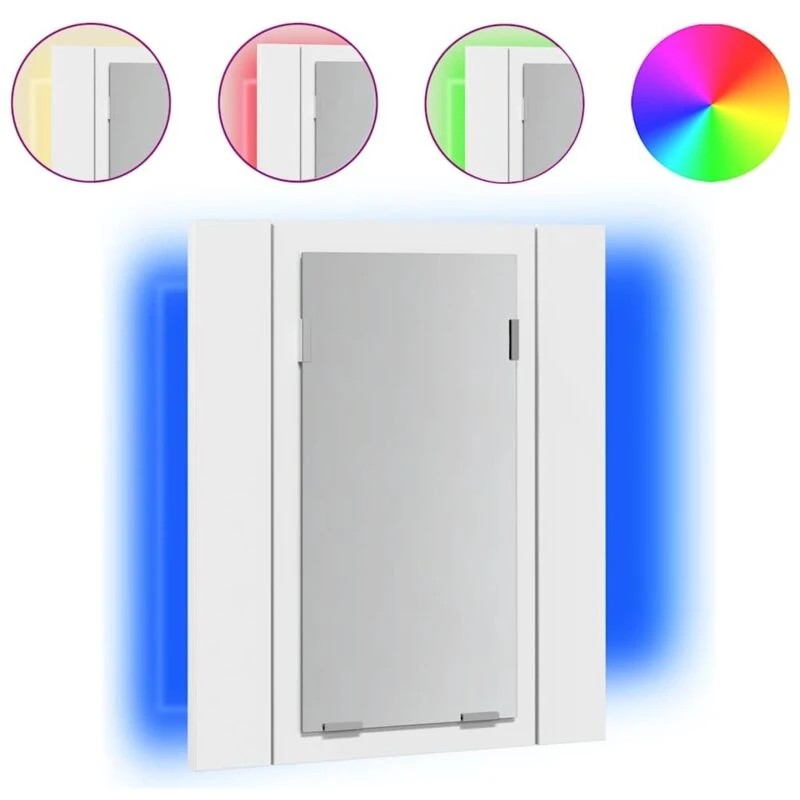 Image of VIDAXL LED Bathroom Mirror Cabinet White 40x12x45cm Acrylic Vidaxl 8720286221334
