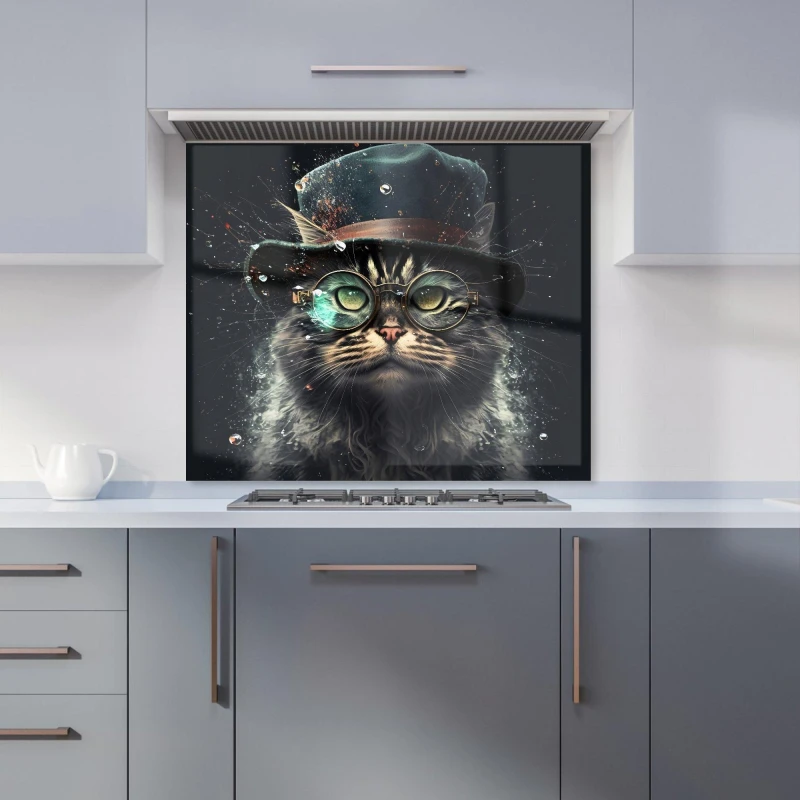 Image of Warren Reed - Designer Norwegian Forest Cat Kitchen Splashback Size: 600mm x 750mm Multicolor Unisex 600mm x 750mm