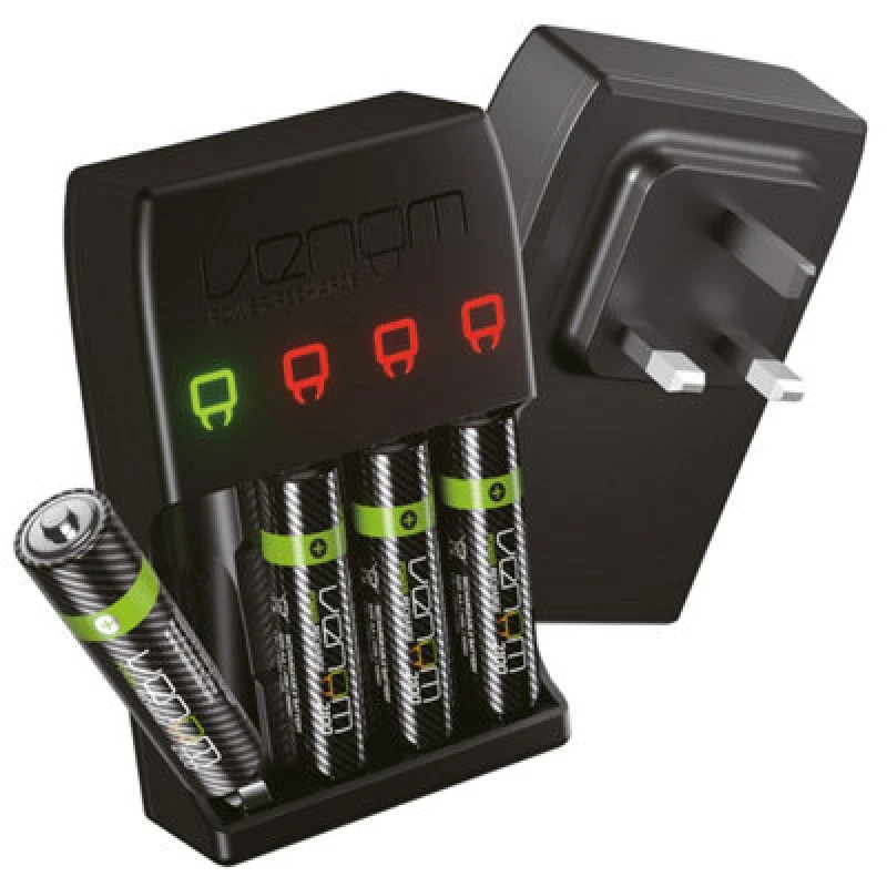 Image of Venom Pro Charge Plug In Wall Battery Charger for Rechargeable AA and AAA Batteries Black unisex