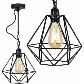 Image of Minisun - Industrial Wall Light with Cage Shade - Black - No Bulb