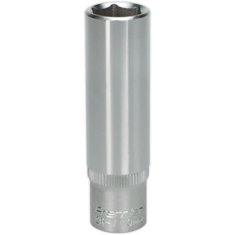 Image of Loops 13mm Forged Steel Deep Drive Socket - 3/8" Square Drive - Chrome Vanadium Socket Metallics