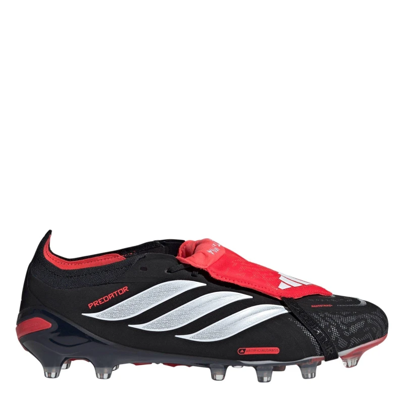 Image of adidas Mens adidas Predator Elite Fold Over Tongue Artificial Ground Football Boots Black/Red male 7 (40.7)