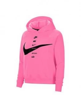 Image of Nike Nsw Swoosh Pullover Hoodie (Curve) - Pink