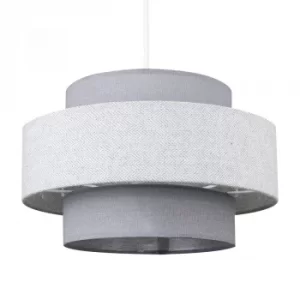 Image of Weaver Pendant Shade in Grey and Dark Grey