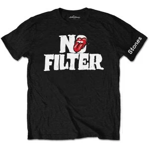 Image of The Rolling Stones - No Filter Header Logo Unisex Small T-Shirt - Black