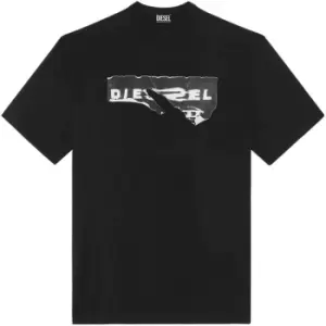 Image of Diesel Peel-Off T-Shirt - Black