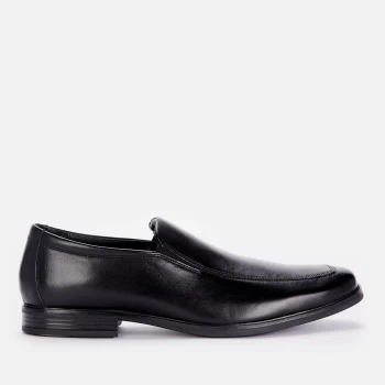 Image of Clarks Mens Howard Edge Leather Slip-On Loafers - Black - UK 9